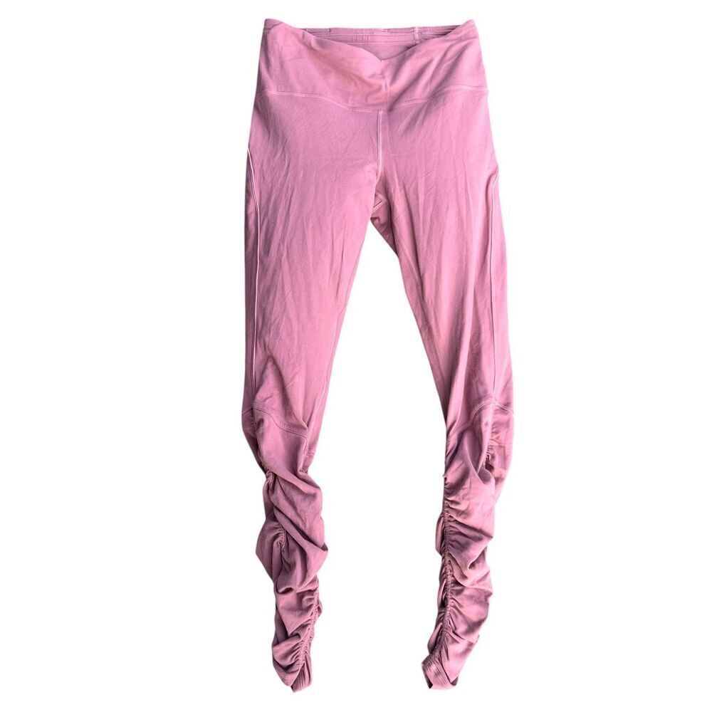 Lululemon ready to rulu Spanish roses blush ruched leggings woman’s 8